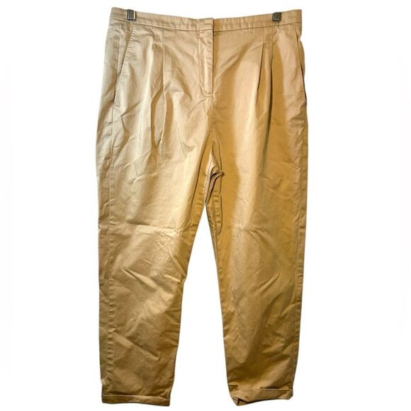 PIAZZA SEMPIONE MATILDE PANTS KHAKIS 44 us 10 tan capsule everyday cropped - Picture 14 of 14